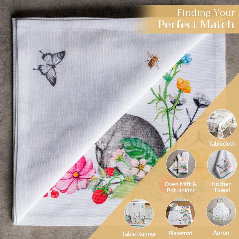 Maison d' Hermine Cloth Napkins Set of 4 100% Cotton Everyday Reusable Square Napkins Cloth Washable, Dinner, Party, Wedding, Restaurant, Spring/Summer (Printemps, 20" x 20") - Image 5